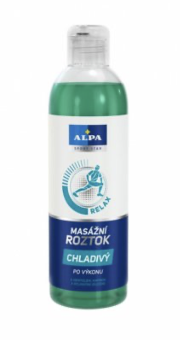 ALPA SportStar masážny roztok CHLADIVÝ 250 ml - masáž
